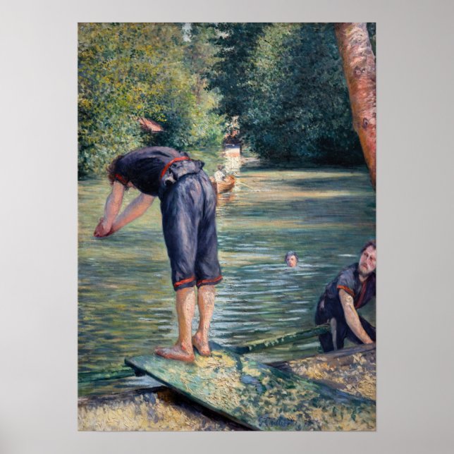Poster Gustave Caillebotte - Baigneurs, bord de l'Yerres (Devant)
