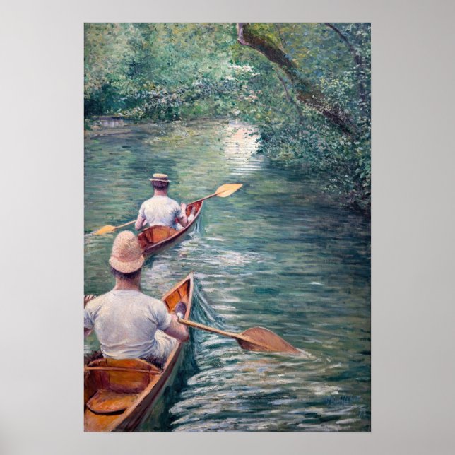 Poster Gustave Caillebotte - Canoës sur l'Yerres (Devant)