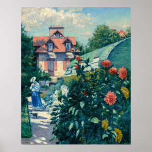 Poster Gustave Caillebotte - Dahlias, Jardin