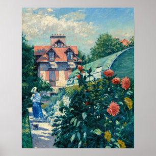 Poster Gustave Caillebotte - Dahlias, Jardin