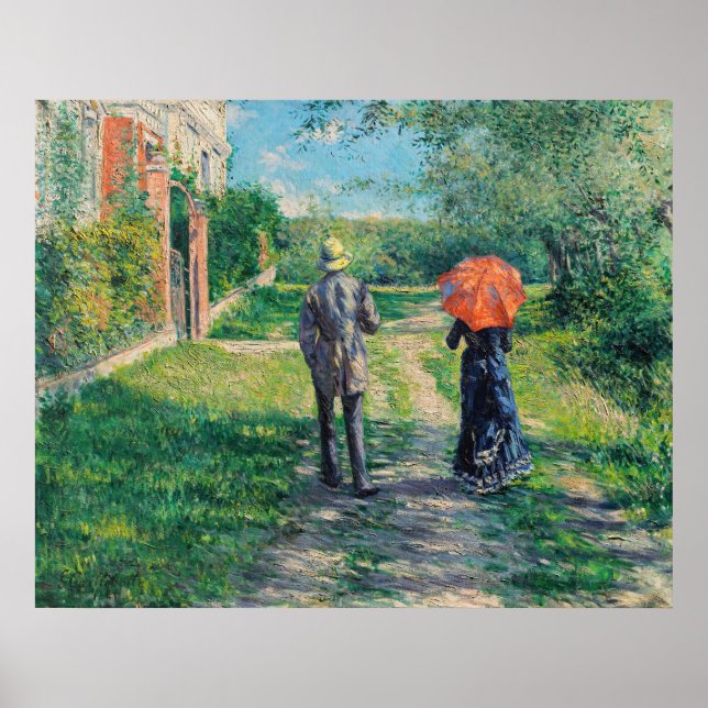 Poster Gustave Caillebotte - Le chemin vers le haut (Devant)