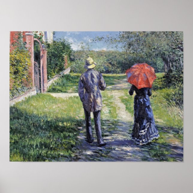 Poster Gustave Caillebotte - Le chemin vers le haut (Devant)