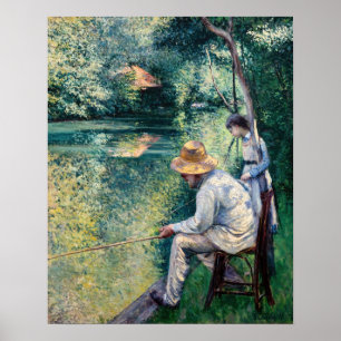 Poster Gustave Caillebotte - Pêche à la ligne