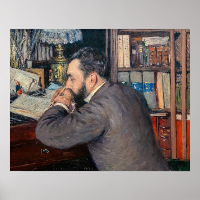 Poster Gustave Caillebotte - Portrait d'Henri Cordier (Devant)