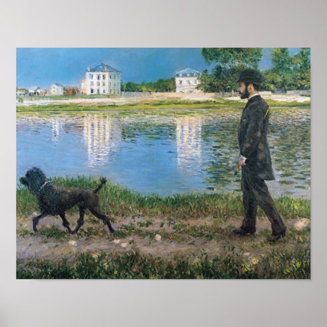 Poster Gustave Caillebotte - Richard Gallo et son chien (Devant)
