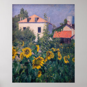 Poster Gustave Caillebotte - Tournesols, Jardin