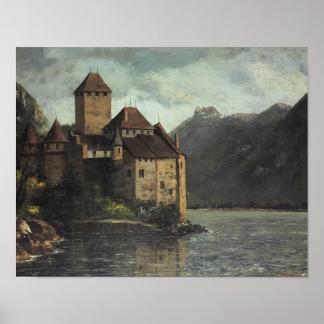 Poster Gustave Courbet - Château de Chillon (Devant)