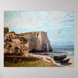 Poster Gustave Courbet - Falaises à Etretat après la temp