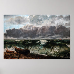 Poster Gustave Courbet - La Mer Stormy / La Vague