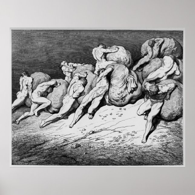 Poster Gustave Dore Engraving Dante Inferno Illustration (Devant)