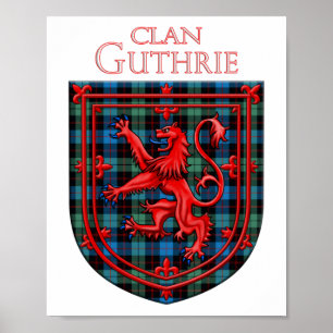 Poster Guthrie Tartan Scottish Plaid Lion Rampant