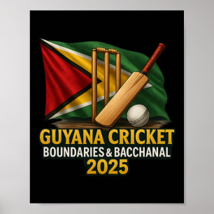 Poster Guyana Cricket des Caraïbes 2025 Limites et canal