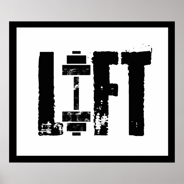 POSTER GYM ASCENSEUR BODYBUILING (Devant)