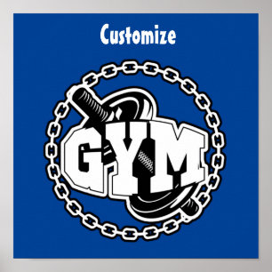Poster Gym Barbell Logo Thunder_Cove