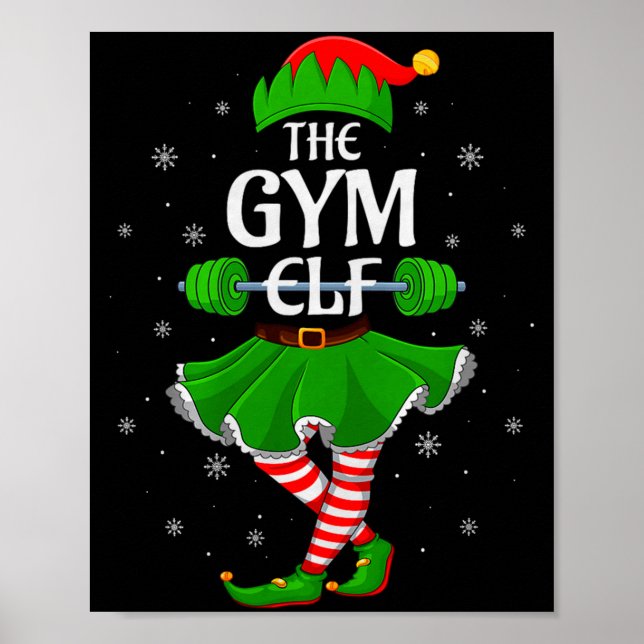 Poster Gym Elf Christmas Family Workout Girls Women Elf S (Devant)