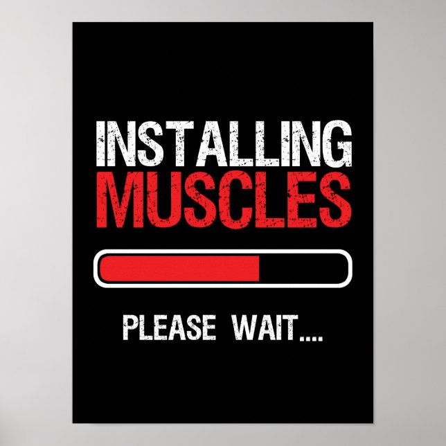 Poster Gymnase Fitness Body Builder Installation Muscle (Devant)