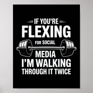 Poster Gymnase Funny Flexing Workout Bodybuilding 1