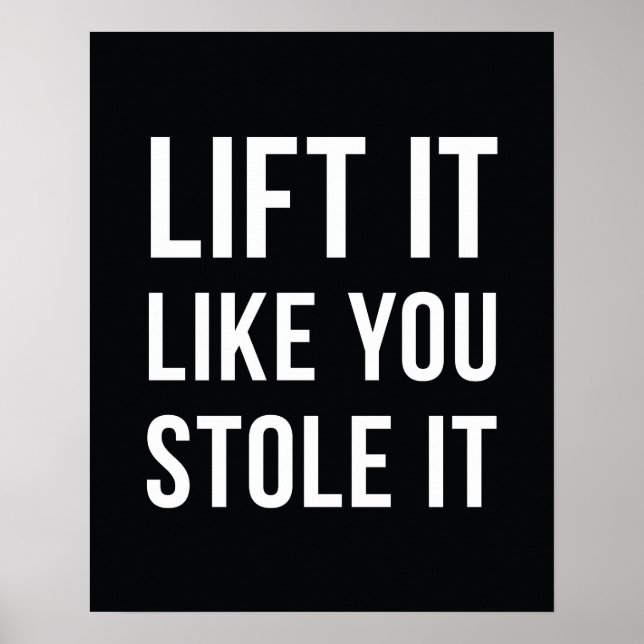 Poster Gymnase haletante Citation Ascenseur Il Noir Blanc (Devant)