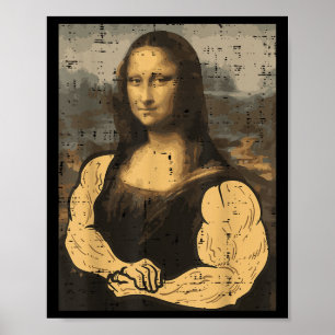 Poster Gymnase Mona Lisa Muscle Amusement Entraînement Fi