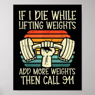 Poster Gymnase Si Je Mouds Lifting Peser Drôle Exercice F