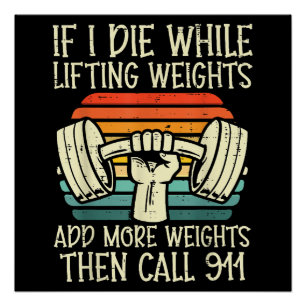 Poster Gymnase Si Je Mouds Lifting Peser Drôle Exercice F