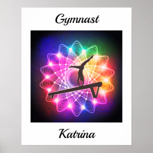 Poster Gymnast Balance Beam Personalized Gymnastics