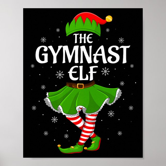 Poster Gymnast Elf Christmas Family Girls Women Elf Squad (Devant)
