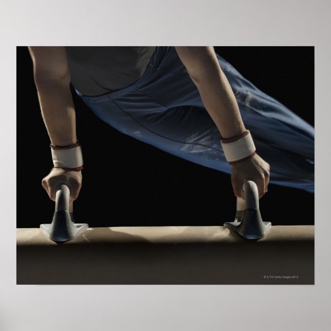 Poster Gymnaste balançant sur cheval pommel (Devant)