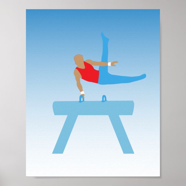 Poster Gymnaste masculin sur Pommel Horse (Devant)