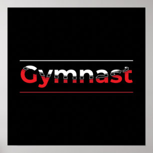 Poster Gymnaste - Mot minimaliste moderne de gymnastique