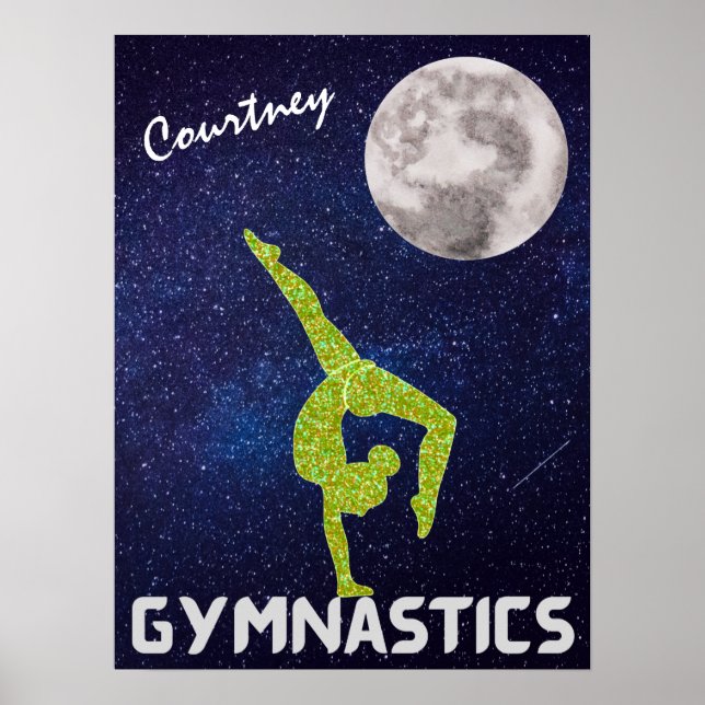 Poster Gymnaste scintillant dans l'espace par l'affiche d (Devant)