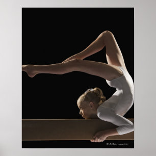 Poster Gymnaste sur le faisceau de balance