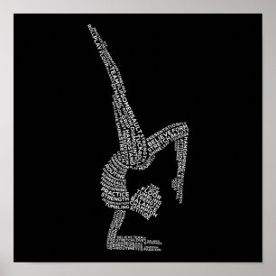 Poster Gymnastic Typography Gymnast Gymnastics Sports Lov