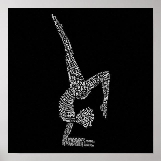 Poster Gymnastic Typography Gymnast Gymnastics Sports Lov (Devant)