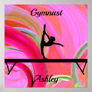 Poster Gymnastics Beam Bold Abstract Custom