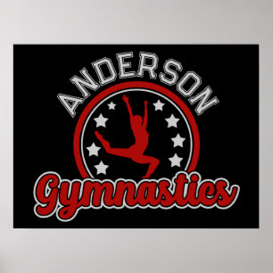 Poster Gymnastique AJOUTER LE NOM Gymnaste Vault Floor At