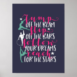 Poster Gymnastique Citation Girl Gymnast Retourner Du Bar