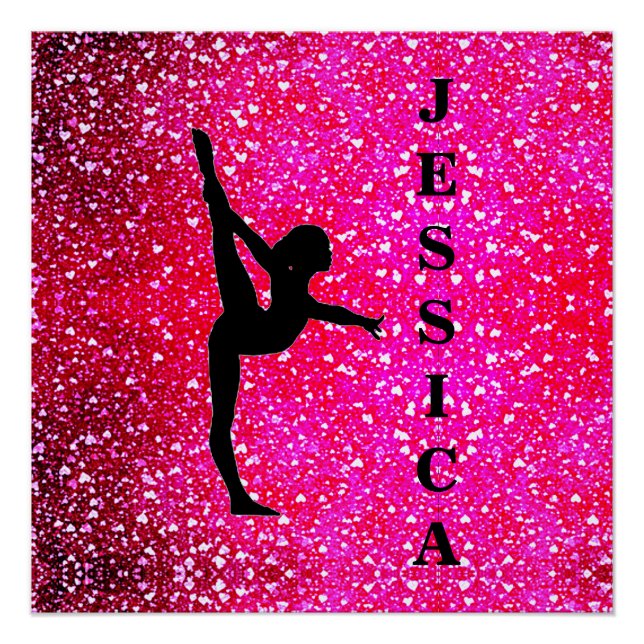 Poster Gymnastique Coeurs flottants (Devant)