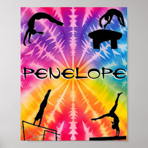 Poster Gymnastique des filles Cravate arc-en-ciel