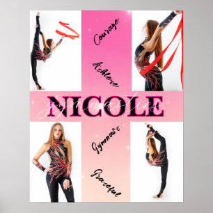 Poster Gymnastique enchevêtrée rose 4 Photo Encouragement