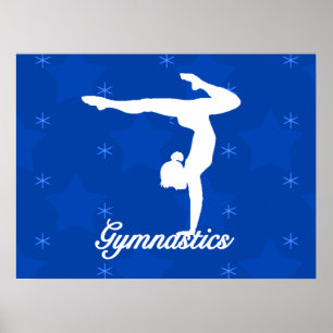 Poster Gymnastique Girl Blue Stars