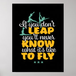 Poster Gymnastique Girl Gymnast Motivational Sports Citat