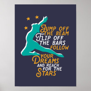 Poster Gymnastique Inspirationnelle Sport Citation Gymnas