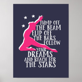 Poster Gymnastique motivationnelle Citation Gymnaste Athl