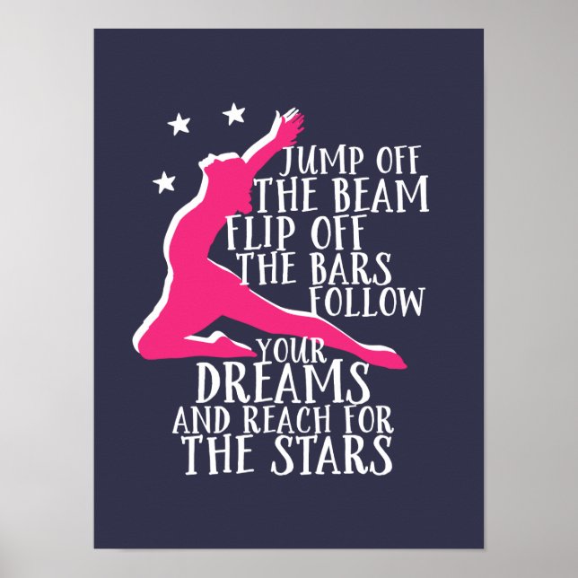 Poster Gymnastique motivationnelle Citation Gymnaste Athl (Devant)