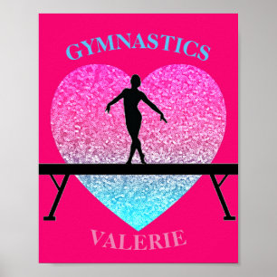 Poster Gymnastique Poudre Coeur étincelant