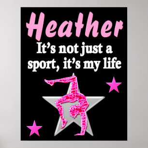 POSTER GYMNASTIQUE ROSE ET NOIR PERSONNALISÉ