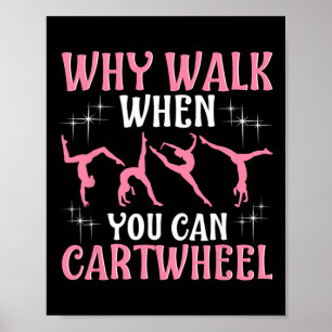 Poster Gymnastique roue cool pour filles - Noir, Clic Fit