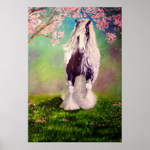 Poster "Gypsy Blossom" Irish Vanner stallion caravan cob