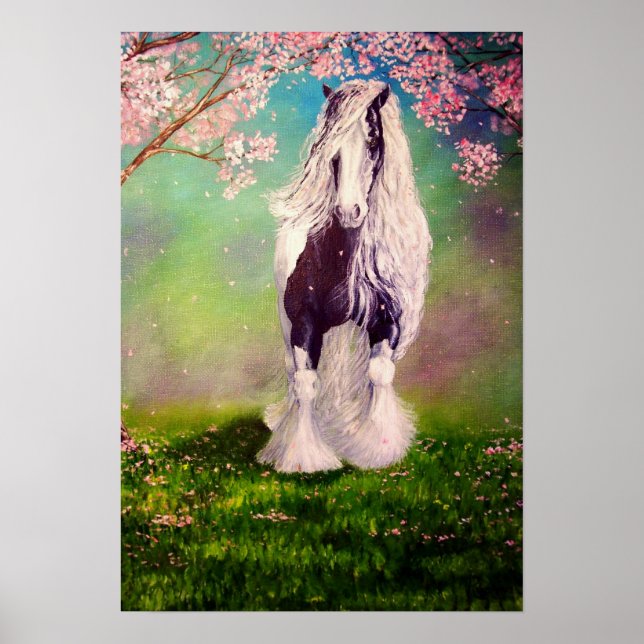 Poster "Gypsy Blossom" Irish Vanner stallion caravan cob (Devant)